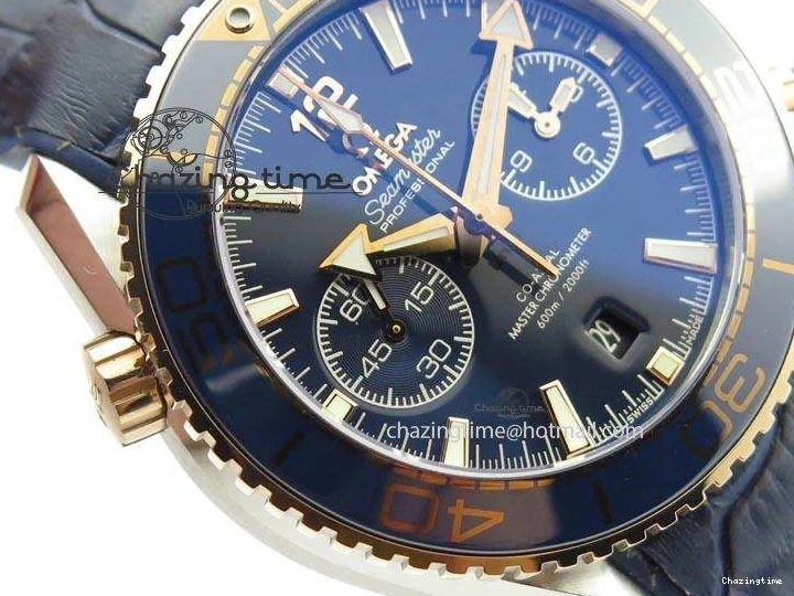 0513 GoodFit Seamaster Professional Chrono RG Blue Ceramic Blue Dial On Blue Gummy Strap A 8213